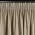Zasłona ciemnobeżowa zdobiona falbanami i lśniącymi akcentami z welwetu 140x250 cm taśma CARLI Eurofirany