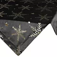 Obrus świąteczny 85x85 cm czarno, szampański welwetowy zdobiony błyszczącym nadrukiem Eurofirany