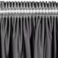 Zasłona grafitowa zdobiona lśniącym przecieranym wzorem z welwetu 140x270 taśma ESTEL Eurofirany