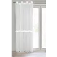 Firana biała zdobiona fantazyjną aplikacją z gipiurą 140x260 cm przelotka SYLVI Eurofirany