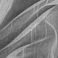 Firana szyta na taśmie 8 cm biało srebrna matowa siateczka o naturalnym splocie z delikatnymi cekinami, wykończona obciążnikiem