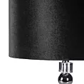 Lampa stołowa czarna NIKOL z szklaną podstawą i welwetowym abażurem Eurofirany
