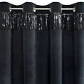 Zasłona czarna z welwetu zdobiona cekinami 140x250 cm przelotka JASPER Eurofirany