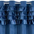 Zasłona granatowa zdobiona falbanami z welwetu 140x250 cm przelotka ERIN Eurofirany