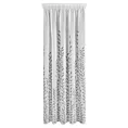 Zasłona biało, srebrna zdobiona nadrukiem liści z etaminy 140x270 cm taśma GLORI Eurofirany