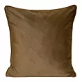 Poszewka na poduszkę 45x45 cm welwetowa z wypustką na brzegach jasnobrązowa SIBEL PIERRE CARDIN Eurofirany