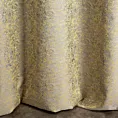 Zasłona szyta na taśmie fala DORIANA srebrno musztardowa z tkaniny o dwukolorowym nieregularnym wzorze
