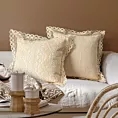 Poszewka na poduszkę 40x40 cm ażurowa jasnobeżowa  w stylu boho MIRELLA  Eurofirany