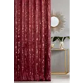 Zasłona szyta na taśmie 5 cm bordowo złocista z tkaniny welwetowej zdobionej połyskującym drukiem