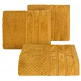 Ręcznik kąpielowy 50x90 cm bawełniany kolor miodowy z ozdobną bordiurą w paseczki 500 g/m2 ADORE Eurofirany