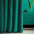 Zasłona szyta na taśmie fala ENYA ciemnozielona z miękkiej półmatowej tkaniny welwetowej