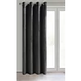 Zasłona czarna z matowego welwetu 140x250 cm przelotka MELANIE Eurofirany