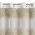 Firana biało, beżowa z etaminy zdobiona moherową nicią 140x250 cm przelotka MARGARET 3 Eurofirany