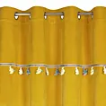 Zasłona musztardowa z aplikacją w słoniki z welwetowej tkaniny 140x250 cm przelotka KIDS Eurofirany