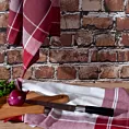 Komplet ściereczek kuchennych 2szt 50x70 cm bawełniany kolor bordowy zdobionych w subtelną kratkę 200 g/m2 MONA Eurofirany