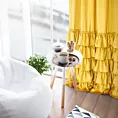 Zasłona musztardowa z welwetu zdobiona falbanami 140x270 cm taśma CHARLOTTE Eurofirany