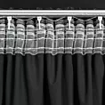 Zasłona czarna w srebrne kwiaty z błyszczącego welwetu 140x300 cm taśma STELLA Eurofirany