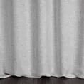 Zasłona szyta na flexach GEONOA srebrna z miękkiej tkaniny o naturalnym charakterze z widocznym ozdobnym splotem