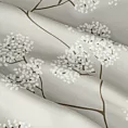 Tkanina zasłonowa o zamszowym chwycie z nadrukiem kwitnących gałązek Eurofirany