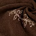 Zestaw ręczników bawełnianych na prezent 3 szt kolor brązowy,beżowy z haftem z motywem ornamentu roślinnego 380g/m2 KAMELIA Eurofirany