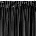 Zasłona czarna z ekskluzywnego matowego welwetu 140x270 cm taśma RIA Diva Line Eurofirany