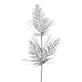Srebrna gałązka ozdobna z drobnym brokatem na choinkę 55 cm Eurofirany
