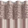 Zasłona pudrowa z welwetu zdobiona aplikacją 3D róż 140x250 cm  przelotka - ROSES Eva Minge Eurofirany