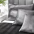 Poszewka na poduszkę 50x70 cm welwetowa pikowana w jodełkę metodą hot press srebrna SOFIA EUROFIRANY PREMIUM