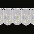 Tkanina firanowa zazdrostka z etaminy zdobiona haftowanymi kwiatami Eurofirany