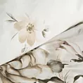 Pościel 220x200 cm z satyny bawełnianej kolor jasnokremowy, beżowy z roślinnym wzorem SPRING 41 Eurofirany
