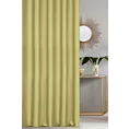 Zasłona szyta na taśmie fala musztardowo oliwkowa z gładkiej tkaniny zaciemniającej typu blackout