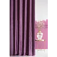 Zasłona szyta na taśmie fala SAFARI 1 jasnofioletowa z miękkiej welwetowej tkaniny z połyskiem i poziomym prążkiem