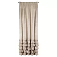 Zasłona beżowa zdobiona falbanami z welwetu 140x270 cm tasma DANI Eurofirany