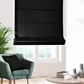 Roleta rzymska czarna z miękkiej tkaniny w drobny wzór jodełkowy