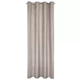 Zasłona beżowo, srebrna z nadrukiem pepitki z welwetu 140x250cm przelotka DARCY Eurofirany
