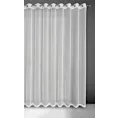 Firana biała z tkaniny w prążki przeplatane błyszczącą nicią 300x250 cm przelotka NOELIA Eurofirany