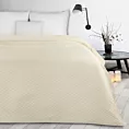 Narzuta kremowa 200x220 cm z geometrycznym wzorem wykonana techniką hot press BONI DESIGN 91 Eurofirany
