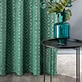 Zasłona zielono, srebrna z tkaniny welwetowej 140x250 cm przelotka MOLY Design 91
