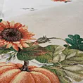 Bieżnik na stół naturalno, pomarańczowy 40x100 cm gobelinowy zdobiony motywem słoneczników i dyń