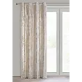 Zasłona kremowo, szampańska z przecieranym nadrukiem, welwetowa 135x250 cm przelotka SOFI Eurofirany