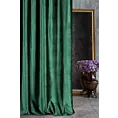 Zasłona szyta na taśmie fala ITALIA zielona z tkaniny welwetowej o delikatnym połysku