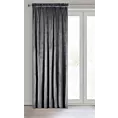Zasłona grafitowa z matowego welwetu 140x270 cm taśma MELANIE Eurofirany