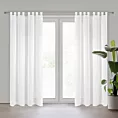 Firana biała z gładkiego matowego woalu 140x250 cm szelki LUCY Eurofirany