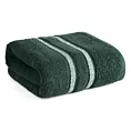 Ręcznik do rąk 30x50 cm bawełniany kolor ciemnozielony w kontrastujące pasy 500 g/m2 DINA Eurofirany