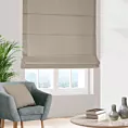Roleta rzymska jasnobrązowo brązowa z gładkiej tkaniny zaciemniającej typu dimout