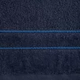 Ręcznik kąpielowy 70x140 cm bawełniany kolor granatowy z welwetową bordiurą i kontrastującymi paseczkami 500 g/m2 SIBEL Eurofirany