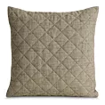 Poszewka na poduszkę 45x45 cm o strukturze lnu pikowana metodą hot press ciemnobeżowa LEN Eurofirany