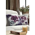 Poszewka na poduszkę 45x45 cm welwetowa, dwustronna z motywem kwiatów z wypustką na brzegach fioletowo, kremowa VELVET 124 EUROFIRANY PREMIUM