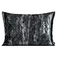Poszewka na poduszkę 50x70 cm welwetowa pikowana metoda hot press zdobiona błyszczącym przecieranym nadrukiem czarna BLINK 43 EUROFIRANY PREMIUM