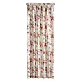 Zasłona kremowo, różowa z motywem kwiatowym z welwetu 140x270 cm taśma LILLIE Eurofirany